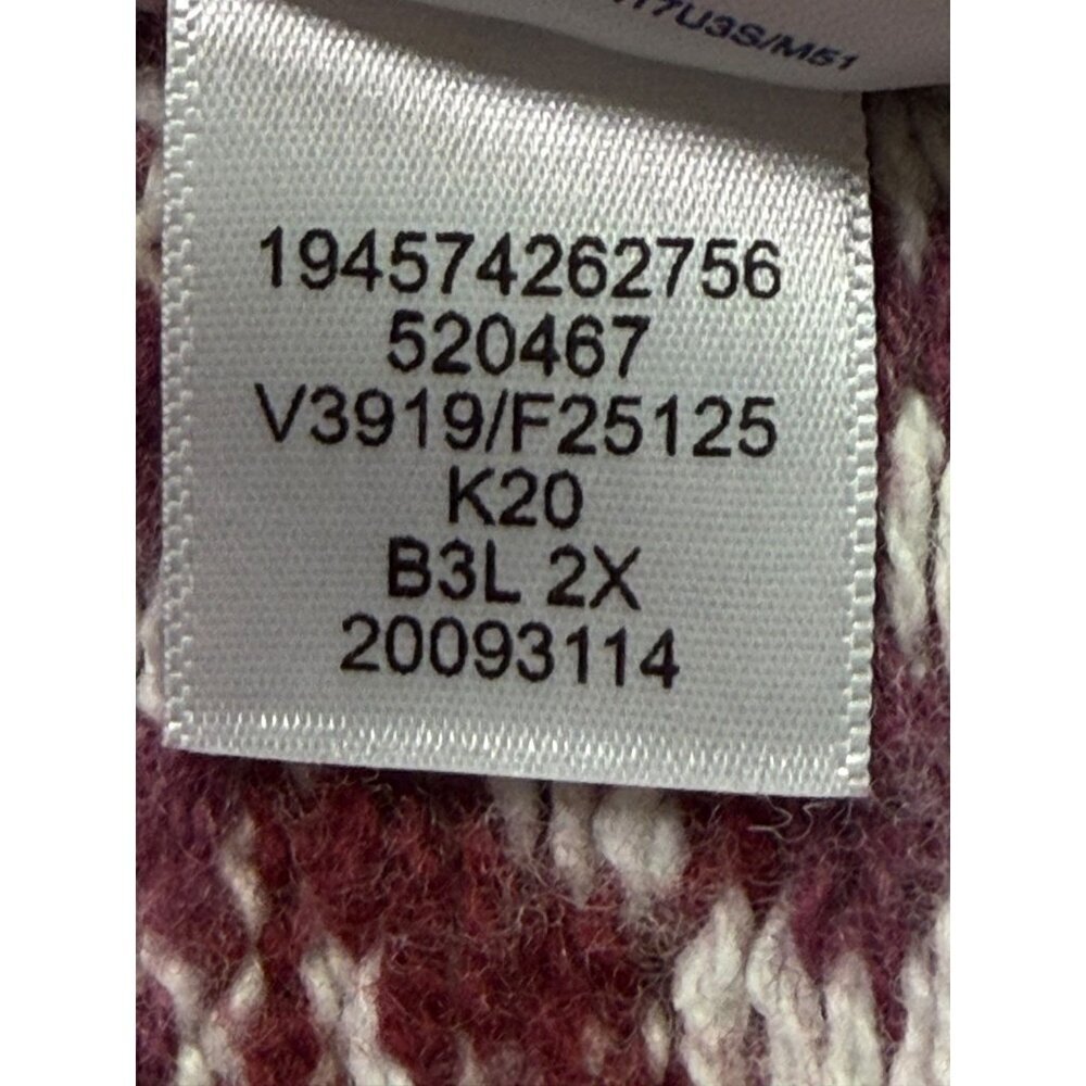Lands’ End Lofty Cozy Cowlneck Leopard Sweater Plus 2X Burgundy Plum - Picture 10 of 11